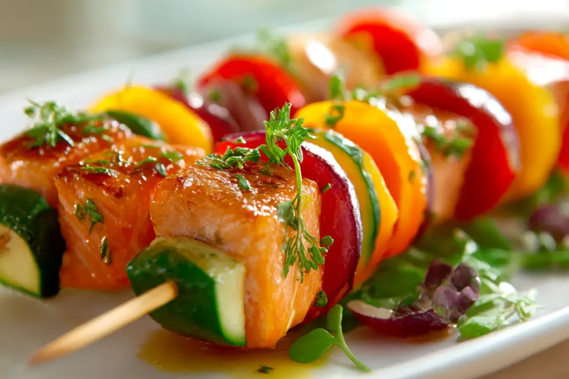 Brochettes de saumon au airfryer, juteuses et savoureuses