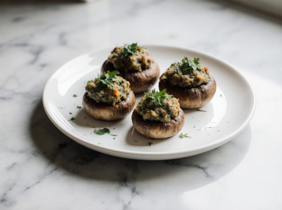 Champignons farcis au airfryer, savoureux et faciles à préparer