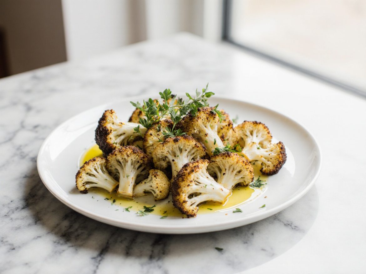 Chou-fleur doré en Airfryer, savoureux et croustillant