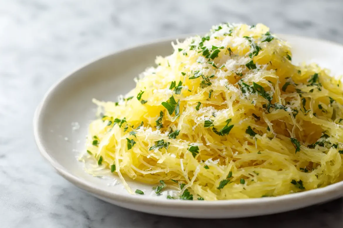 Courge spaghetti au Airfryer, tendrement cuite et facile à préparer