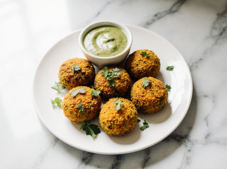 Falafels de patate douce cuits en Airfryer, croustillants et savoureux.