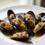 Moules gratinées au Airfryer, savoureuses et garnies de fromage fondu