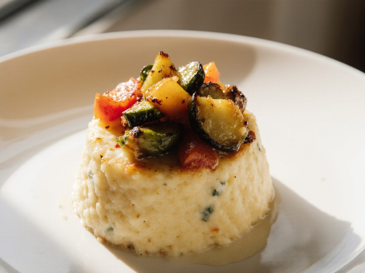 Polenta gratinée aux légumes au Airfryer, savoureuse et colorée