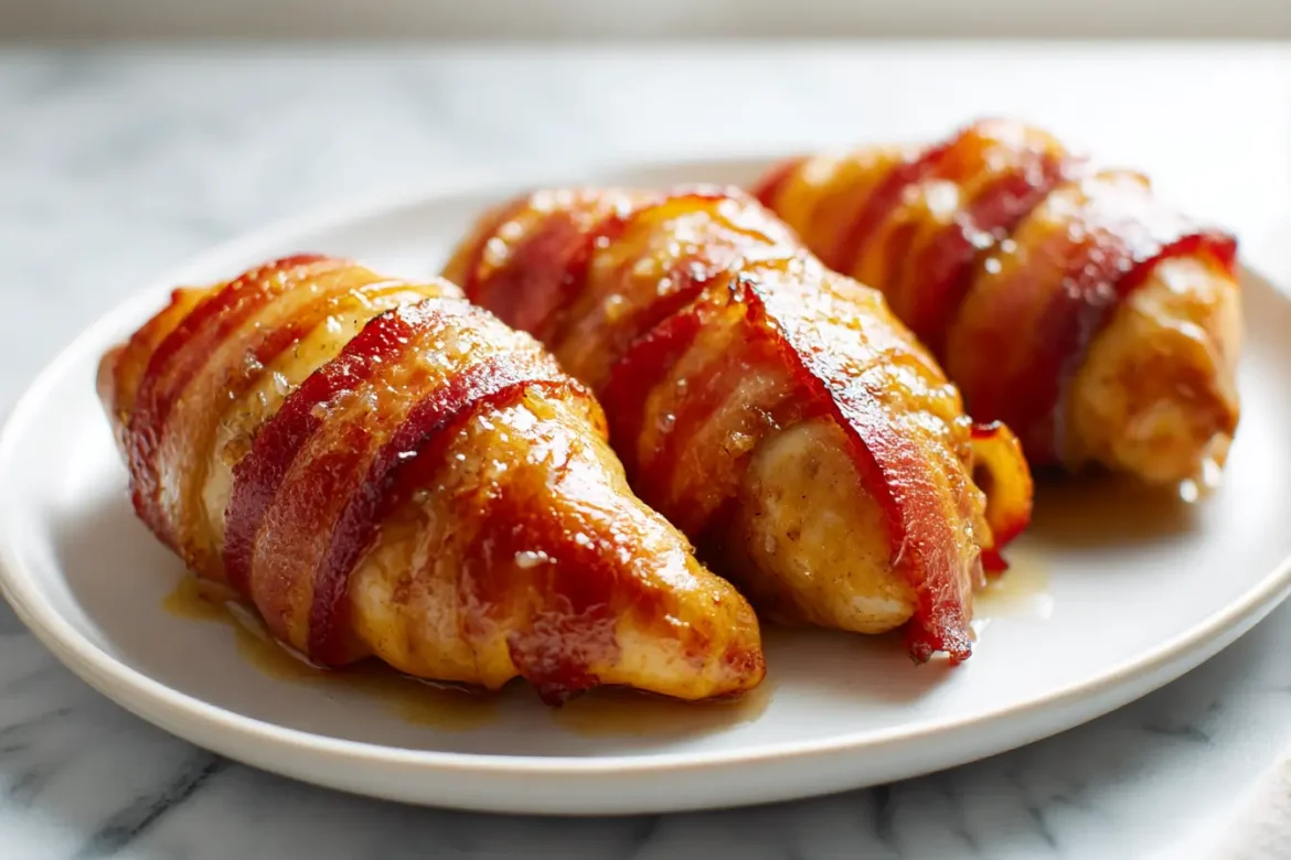 Poulet enrobé de bacon au Airfryer, croustillant et savoureux